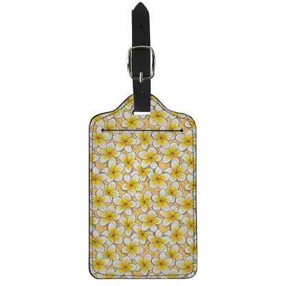 Frangipani Flower Pattern Print Luggage Tag