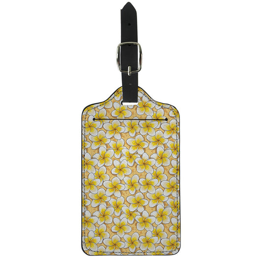 Frangipani Flower Pattern Print Luggage Tag