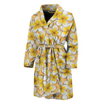 Frangipani Flower Pattern Print Men's Bathrobe