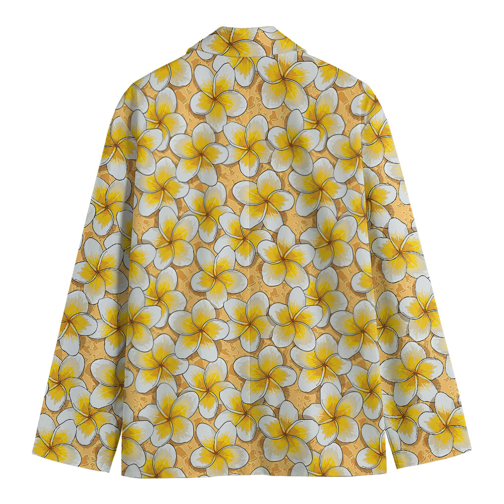 Frangipani Flower Pattern Print Men's Blazer