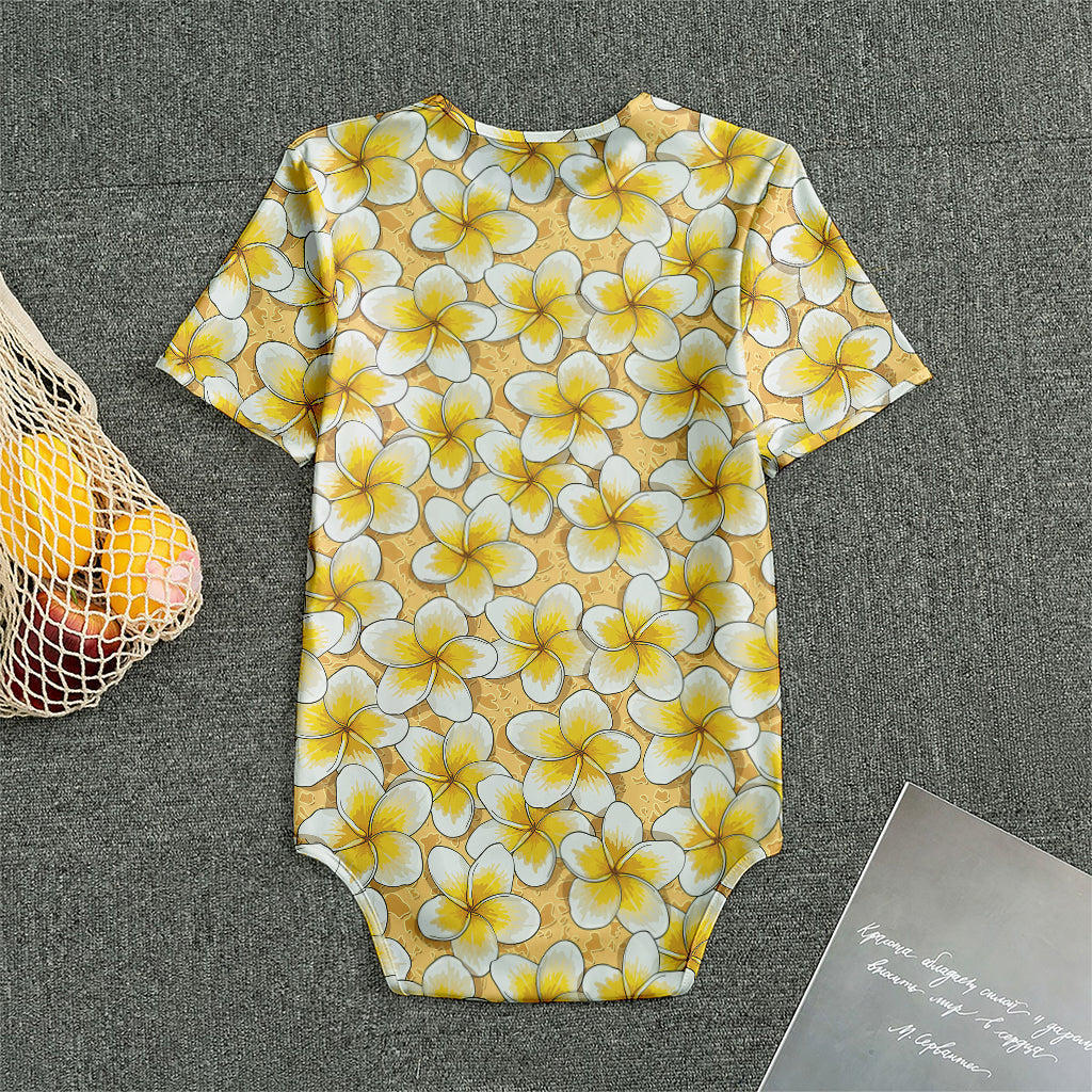 Frangipani Flower Pattern Print Men's Bodysuit