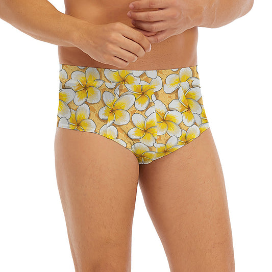 Frangipani Flower Pattern Print Men's Briefs