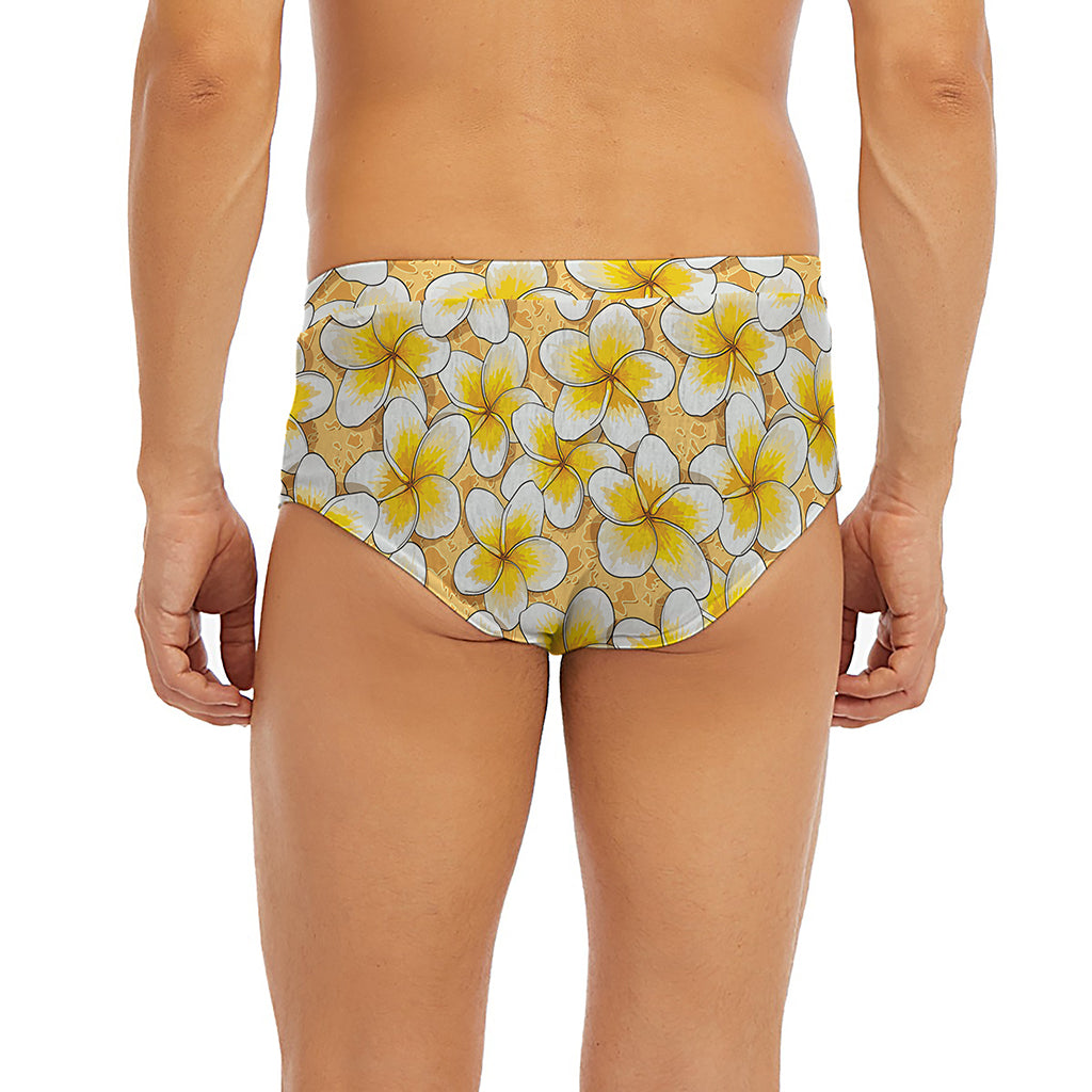 Frangipani Flower Pattern Print Men's Briefs