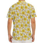 Frangipani Flower Pattern Print Men's Deep V-Neck Shirt