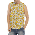 Frangipani Flower Pattern Print Men's Fitness Tank Top