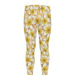 Frangipani Flower Pattern Print Men's leggings