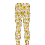 Frangipani Flower Pattern Print Men's leggings