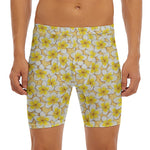 Frangipani Flower Pattern Print Men's Long Boxer Briefs