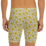Frangipani Flower Pattern Print Men's Long Boxer Briefs