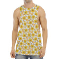 Frangipani Flower Pattern Print Men's Muscle Tank Top