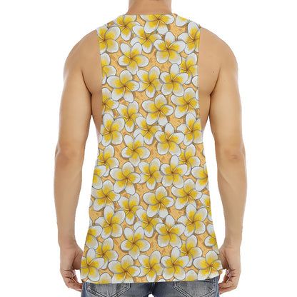 Frangipani Flower Pattern Print Men's Muscle Tank Top