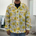 Frangipani Flower Pattern Print Men's Shirt Jacket