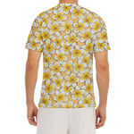 Frangipani Flower Pattern Print Men's Short Sleeve Rash Guard