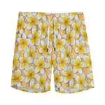 Frangipani Flower Pattern Print Men's Sports Shorts