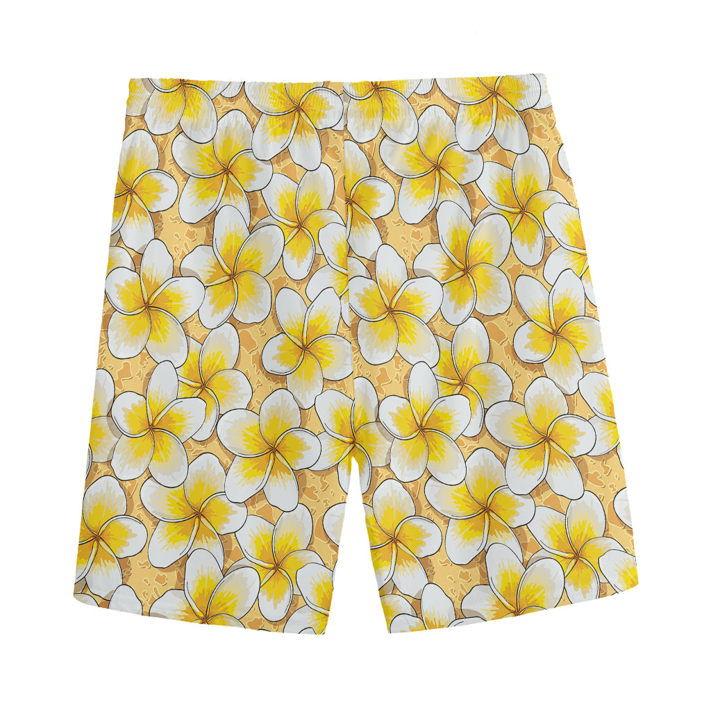Frangipani Flower Pattern Print Men's Sports Shorts