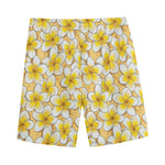 Frangipani Flower Pattern Print Men's Sports Shorts