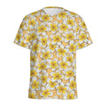Frangipani Flower Pattern Print Men's Athletic T-Shirt