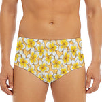 Frangipani Flower Pattern Print Men's Triangle Swim Briefs