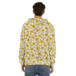 Frangipani Flower Pattern Print Men's Velvet Pullover Hoodie
