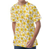 Frangipani Flower Pattern Print Men's Velvet T-Shirt