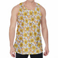 Frangipani Flower Pattern Print Men's Velvet Tank Top