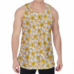 Frangipani Flower Pattern Print Men's Velvet Tank Top