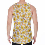 Frangipani Flower Pattern Print Men's Velvet Tank Top