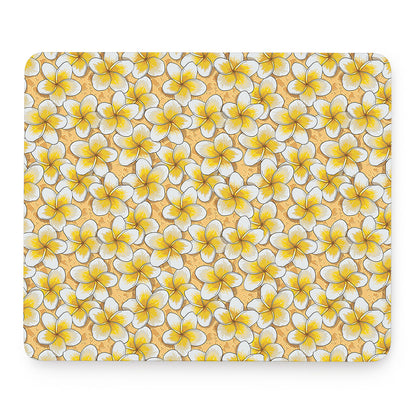 Frangipani Flower Pattern Print Mouse Pad
