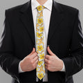 Frangipani Flower Pattern Print Necktie