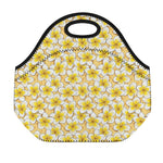 Frangipani Flower Pattern Print Neoprene Lunch Bag