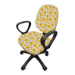 Frangipani Flower Pattern Print Office Chair Cover