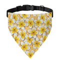 Frangipani Flower Pattern Print Over The Collar Dog Bandana