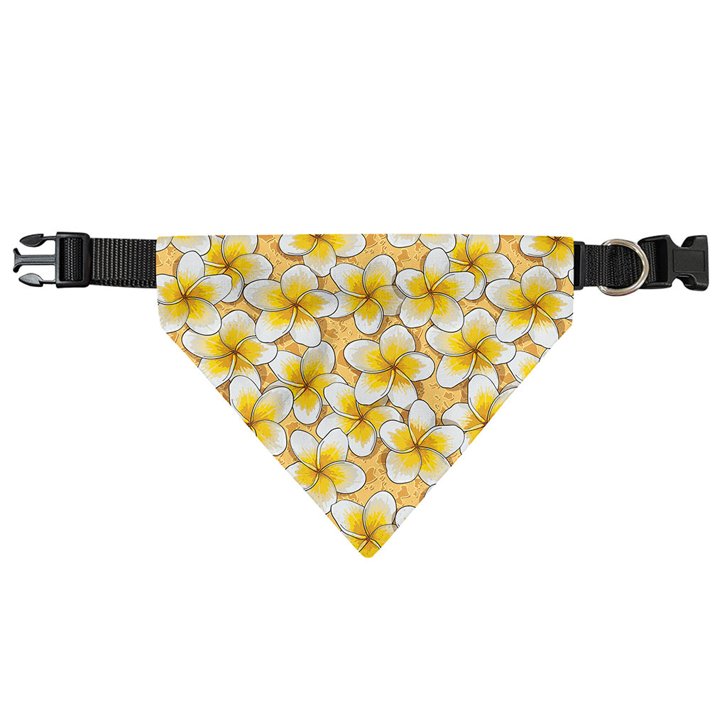 Frangipani Flower Pattern Print Over The Collar Dog Bandana