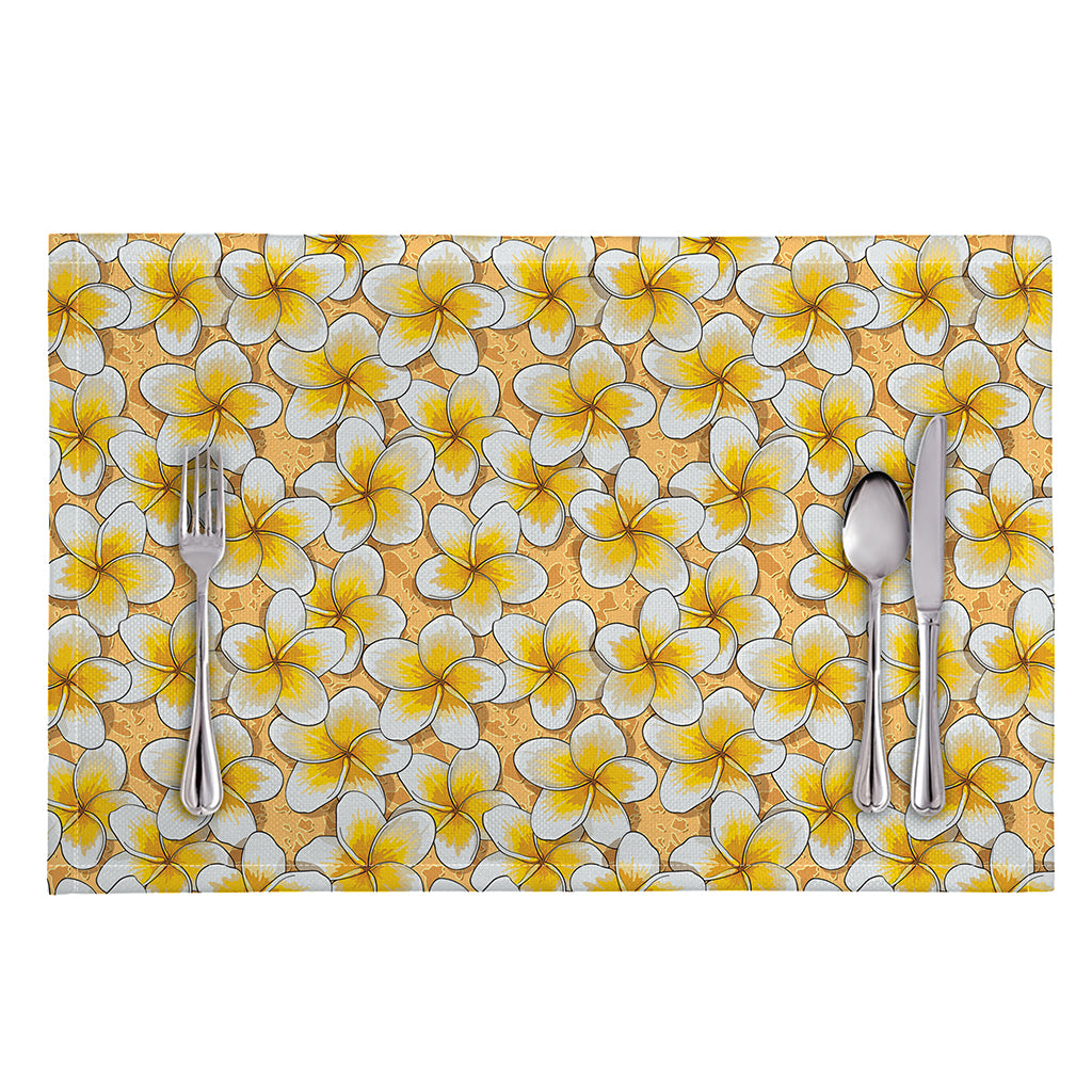 Frangipani Flower Pattern Print Placemat