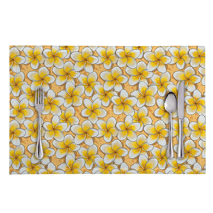Frangipani Flower Pattern Print Placemat