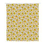 Frangipani Flower Pattern Print Polyester Shower Curtain