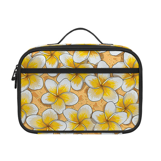 Frangipani Flower Pattern Print Portable Lunch Bag