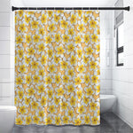 Frangipani Flower Pattern Print Premium Shower Curtain