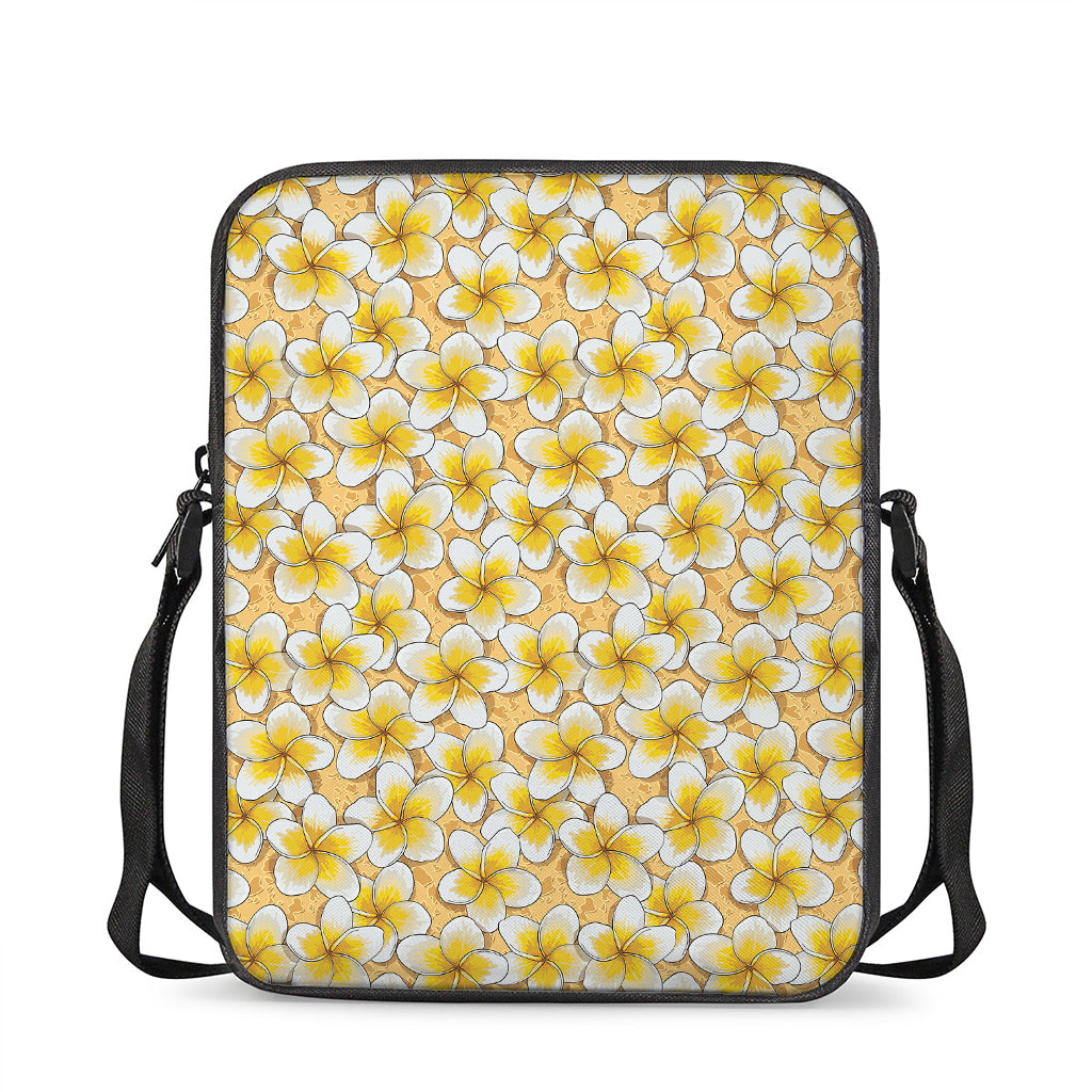 Frangipani Flower Pattern Print Rectangular Crossbody Bag