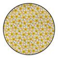 Frangipani Flower Pattern Print Round Floor Mat