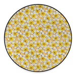Frangipani Flower Pattern Print Round Floor Mat