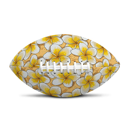Frangipani Flower Pattern Print Rugby Ball