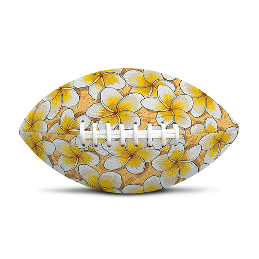 Frangipani Flower Pattern Print Rugby Ball