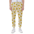 Frangipani Flower Pattern Print Joggers