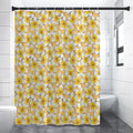 Frangipani Flower Pattern Print Shower Curtain