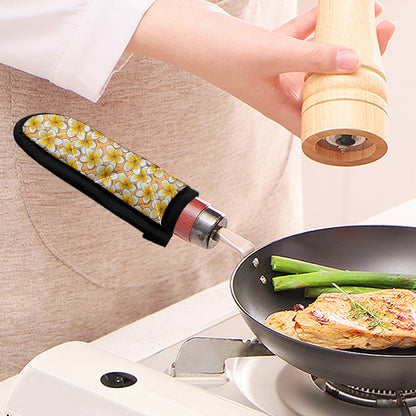 Frangipani Flower Pattern Print Skillet Handle Cover