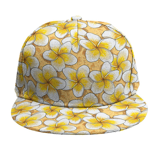 Frangipani Flower Pattern Print Snapback Cap
