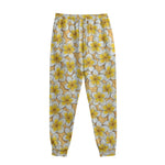 Frangipani Flower Pattern Print Sweatpants