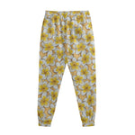 Frangipani Flower Pattern Print Sweatpants