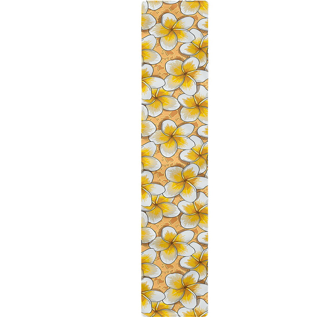 Frangipani Flower Pattern Print Table Runner